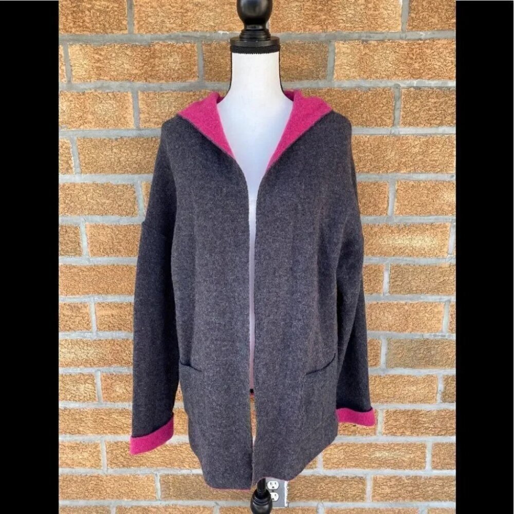 Chiaramente Open Front Hooded Cardigan Large - Picture 3 of 15